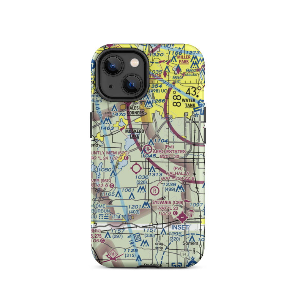 Aero Estates Airport (1WI6) VFR Sectional  Tough iPhone Case iPhone 14 model shown