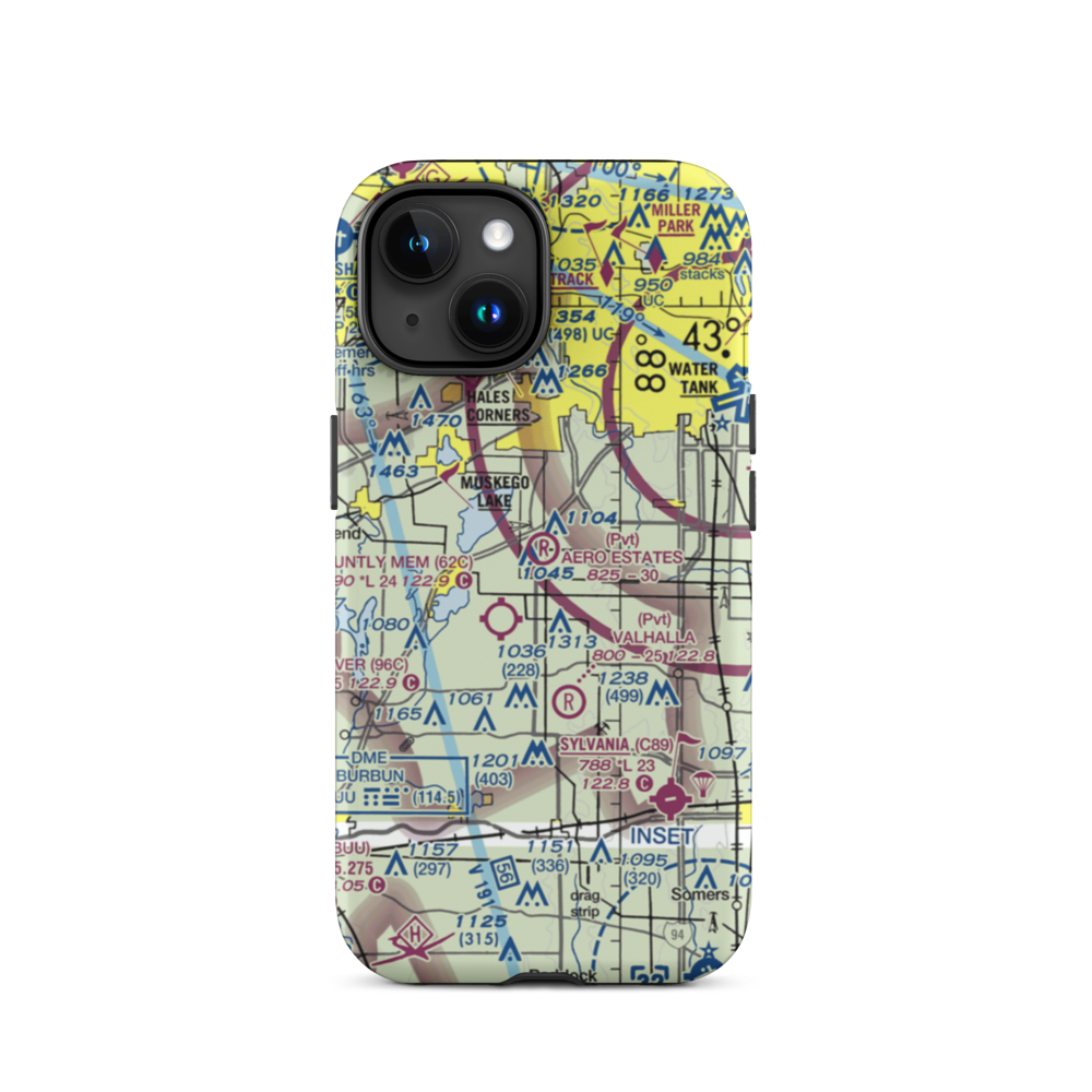 Aero Estates Airport (1WI6) VFR Sectional  Tough iPhone Case iPhone 15 model shown