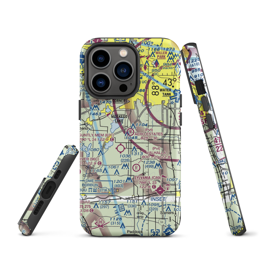 Aero Estates Airport (1WI6) VFR Sectional  Tough iPhone Case iPhone 13 Pro model shown