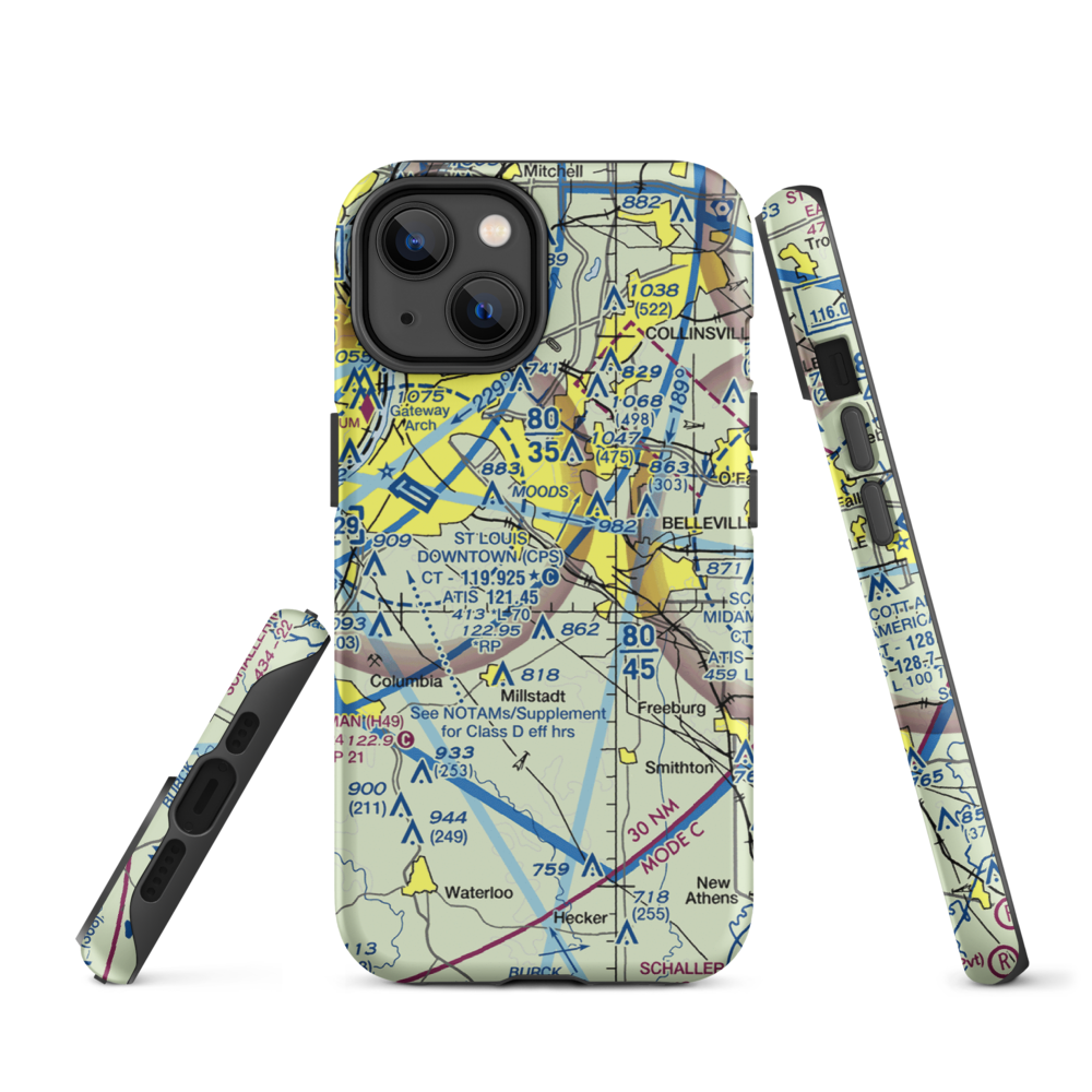 Aero Estates Airport (7IS2) VFR Sectional  Tough iPhone Case iPhone 14 model shown