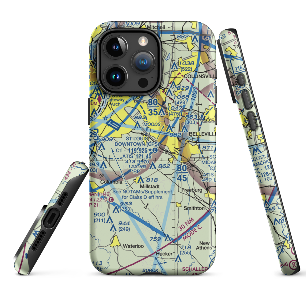 Aero Estates Airport (7IS2) VFR Sectional  Tough iPhone Case iPhone 15 Pro Max model shown