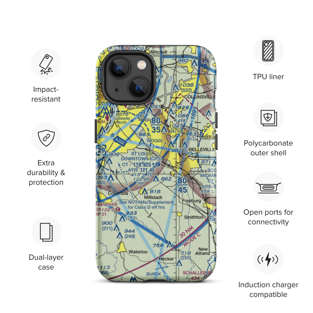 Aero Estates Airport (7IS2) VFR Sectional  Tough iPhone Case iPhone 13 model shown