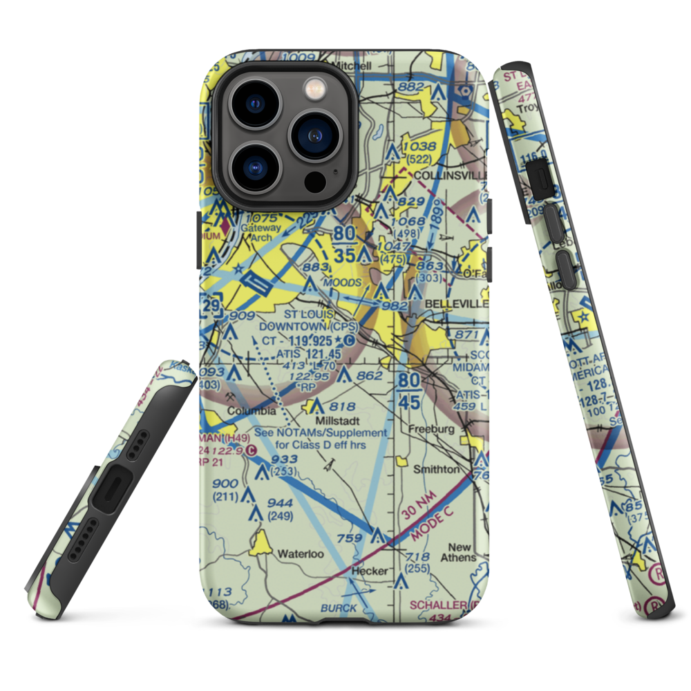 Aero Estates Airport (7IS2) VFR Sectional  Tough iPhone Case iPhone 13 Pro Max model shown