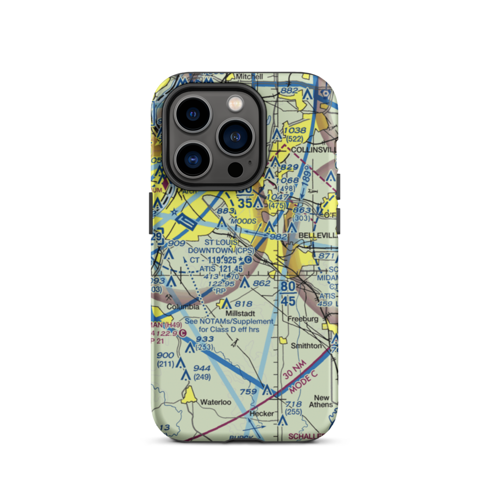 Aero Estates Airport (7IS2) VFR Sectional  Tough iPhone Case iPhone 14 Pro model shown