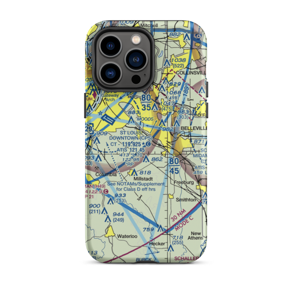 Aero Estates Airport (7IS2) VFR Sectional  Tough iPhone Case iPhone 14 Pro Max model shown