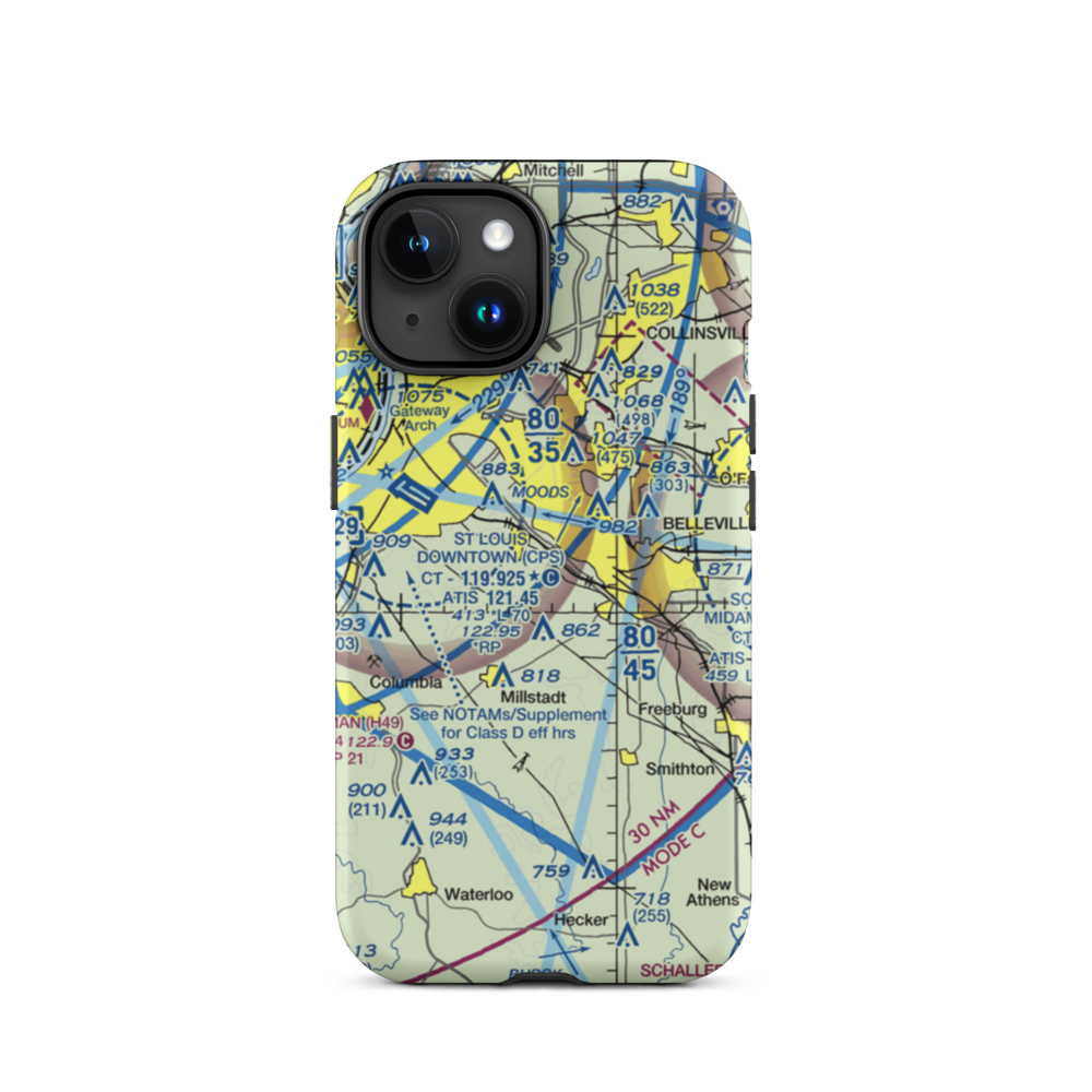 Aero Estates Airport (7IS2) VFR Sectional  Tough iPhone Case iPhone 15 model shown