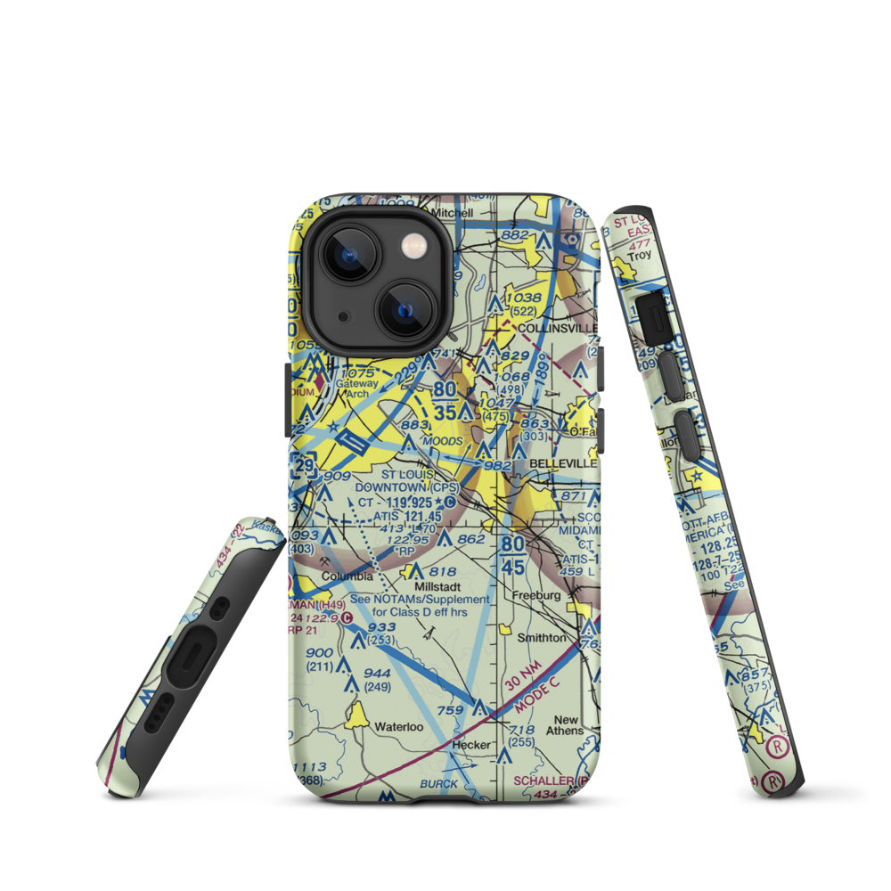 Aero Estates Airport (7IS2) VFR Sectional  Tough iPhone Case iPhone 13 mini model shown