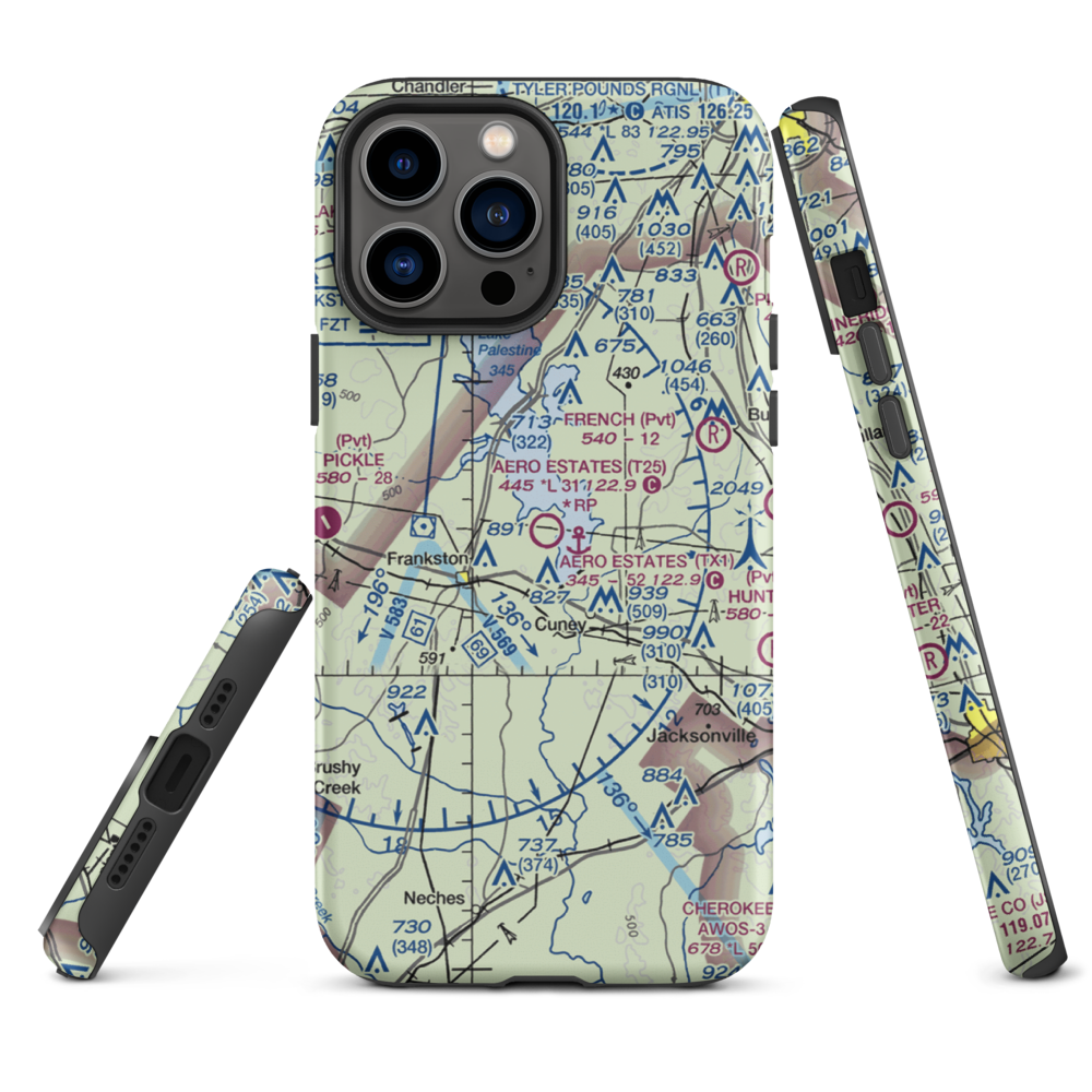 Aero Estates Airport (T25) VFR Sectional  Tough iPhone Case iPhone 13 Pro Max model shown