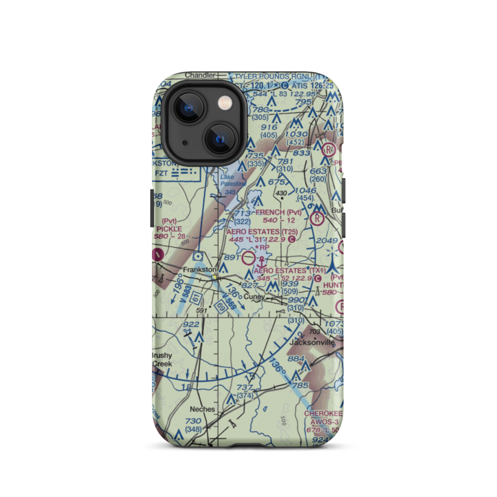 Aero Estates Airport (T25) VFR Sectional  Tough iPhone Case iPhone 13 model shown