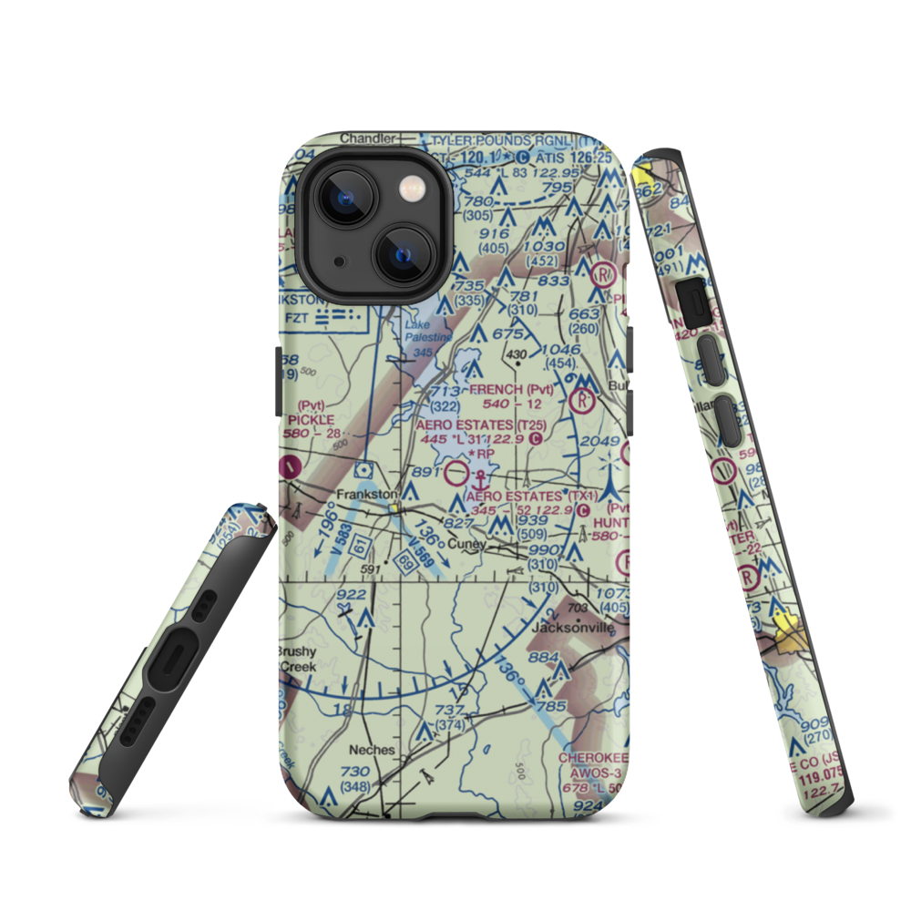 Aero Estates Airport (T25) VFR Sectional  Tough iPhone Case iPhone 13 model shown