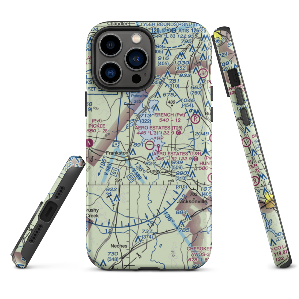 Aero Estates Airport (T25) VFR Sectional  Tough iPhone Case iPhone 13 Pro Max model shown