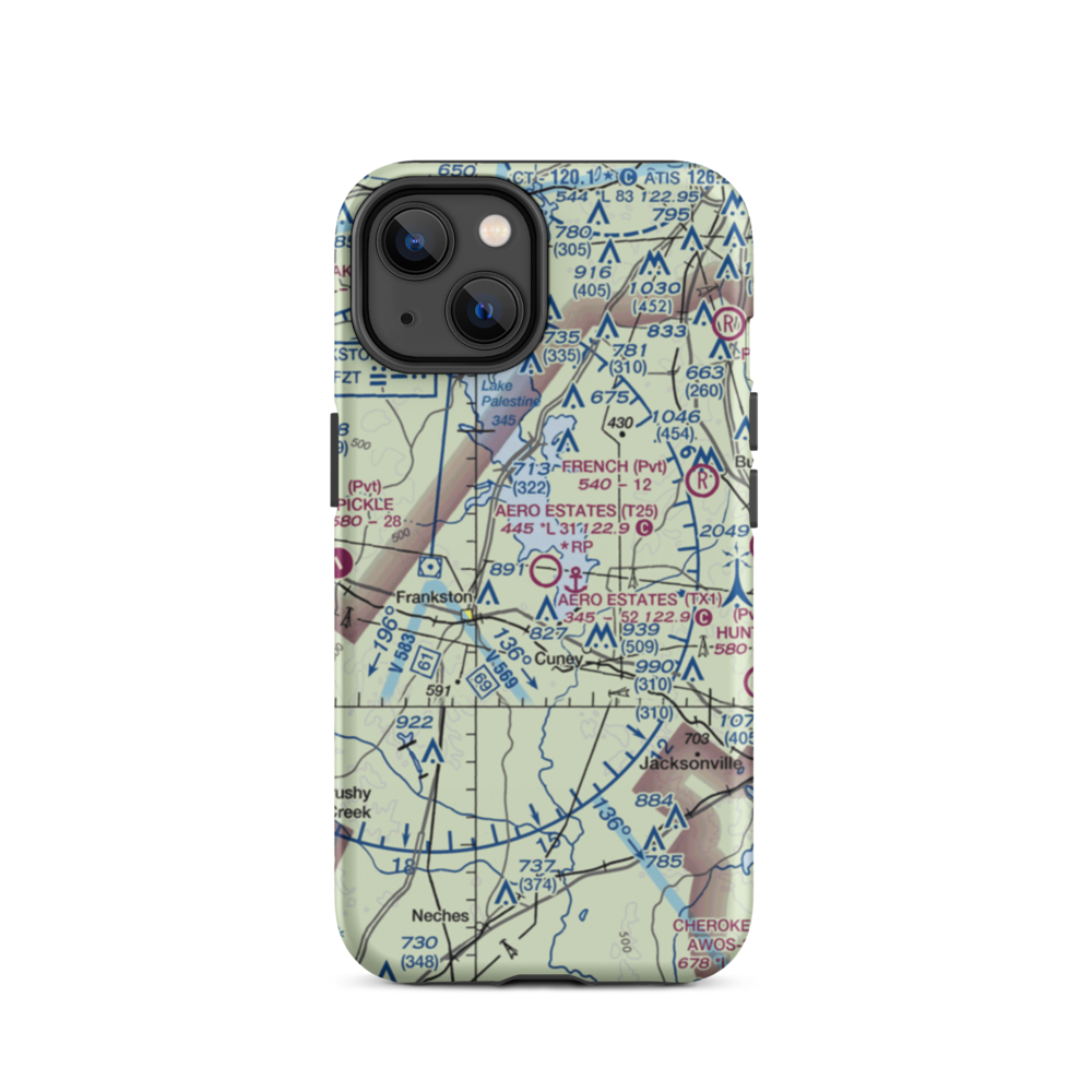 Aero Estates Airport (T25) VFR Sectional  Tough iPhone Case iPhone 14 model shown