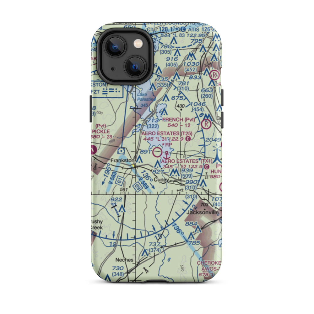 Aero Estates Airport (T25) VFR Sectional  Tough iPhone Case iPhone 14 Plus model shown