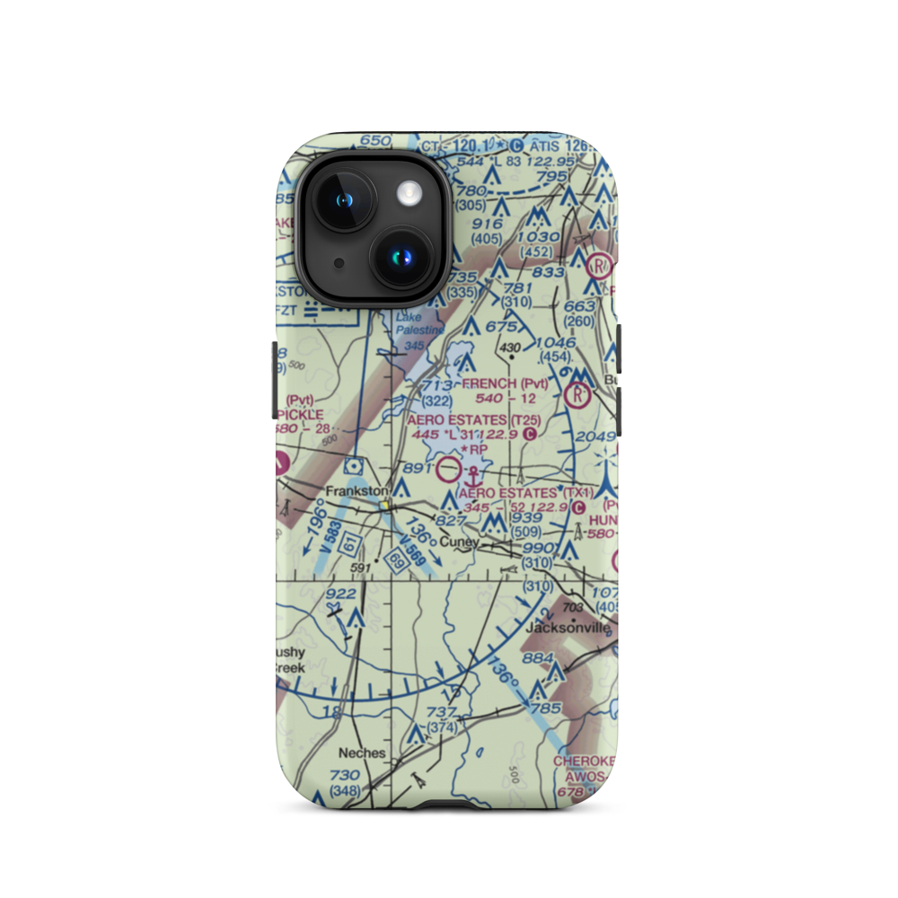 Aero Estates Airport (T25) VFR Sectional  Tough iPhone Case iPhone 15 model shown
