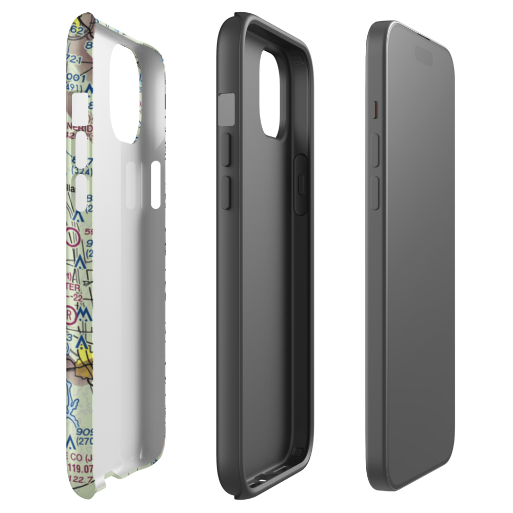 Aero Estates Airport (T25) VFR Sectional  Tough iPhone Case iPhone 15 Plus model shown