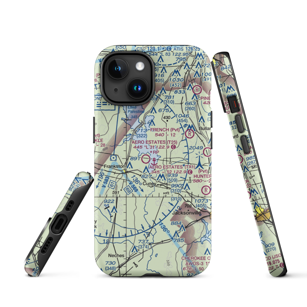 Aero Estates Seaplane Base (TX1) VFR Sectional  Tough iPhone Case iPhone 15 model shown
