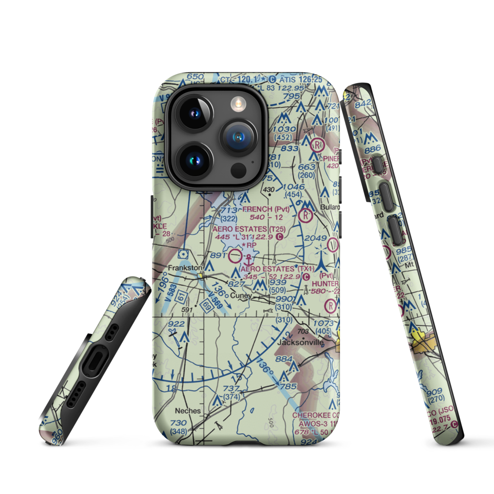 Aero Estates Seaplane Base (TX1) VFR Sectional  Tough iPhone Case iPhone 15 Pro model shown