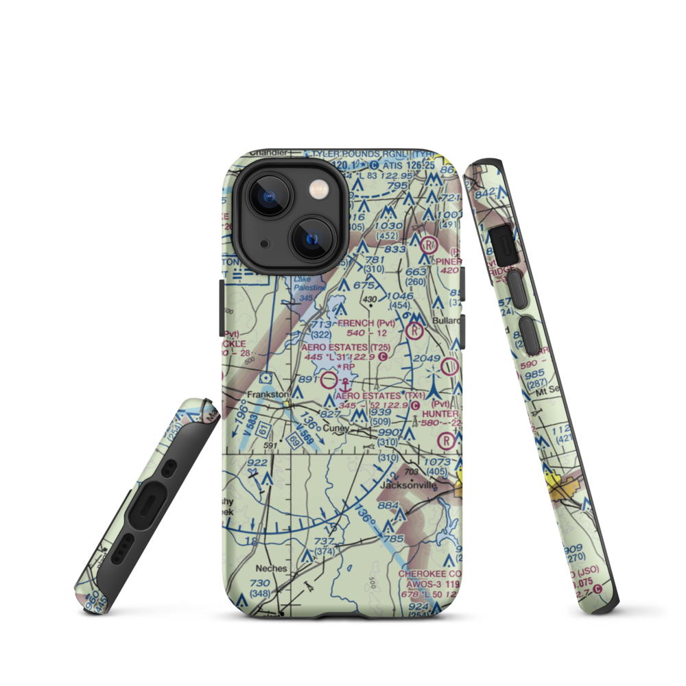 Aero Estates Seaplane Base (TX1) VFR Sectional  Tough iPhone Case iPhone 13 mini model shown