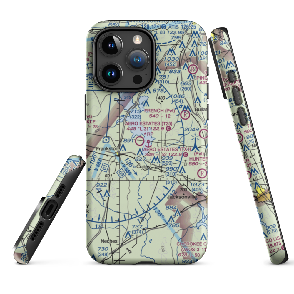 Aero Estates Seaplane Base (TX1) VFR Sectional  Tough iPhone Case iPhone 15 Pro Max model shown