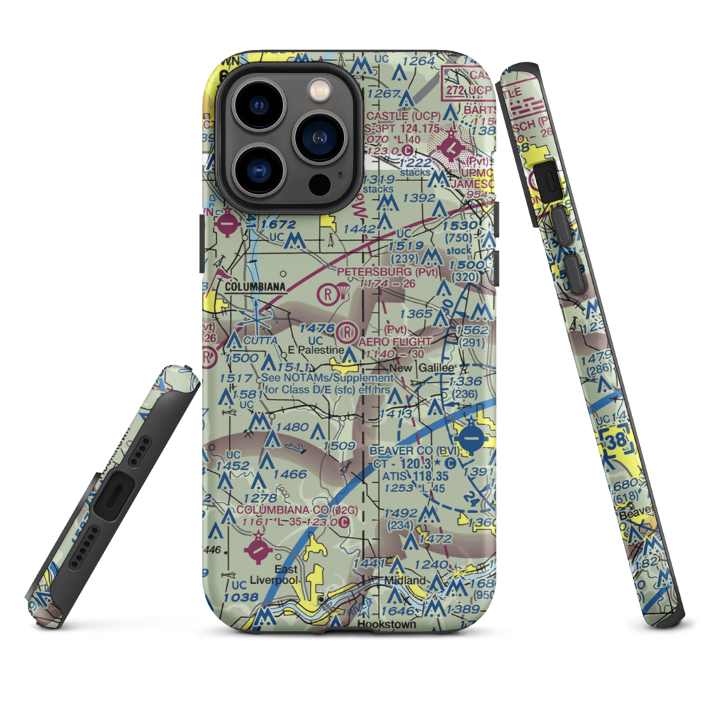 Aero Flight Center Airport (55OI) VFR Sectional  Tough iPhone Case iPhone 13 Pro Max model shown