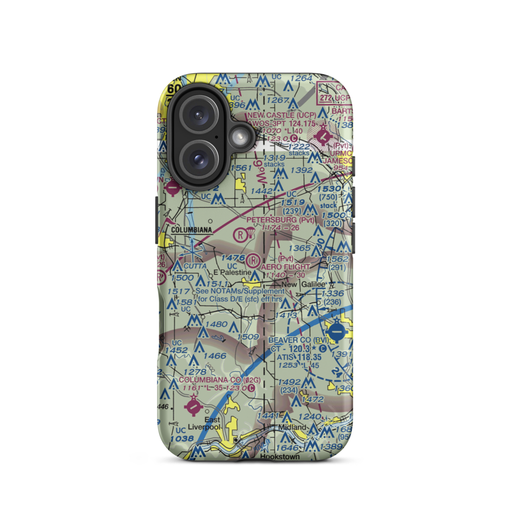 Aero Flight Center Airport (55OI) VFR Sectional  Tough iPhone Case iPhone 16 model shown