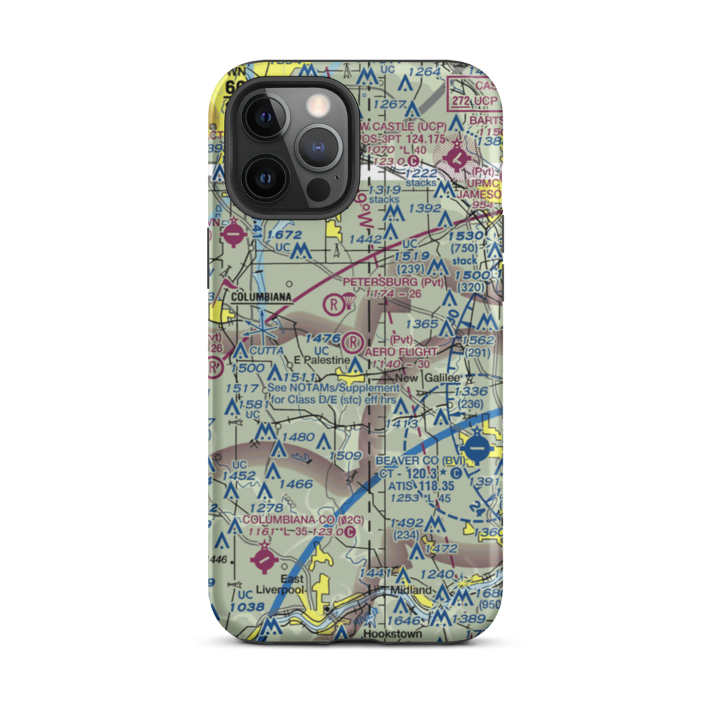 Aero Flight Center Airport (55OI) VFR Sectional  Tough iPhone Case iPhone 12 Pro Max model shown
