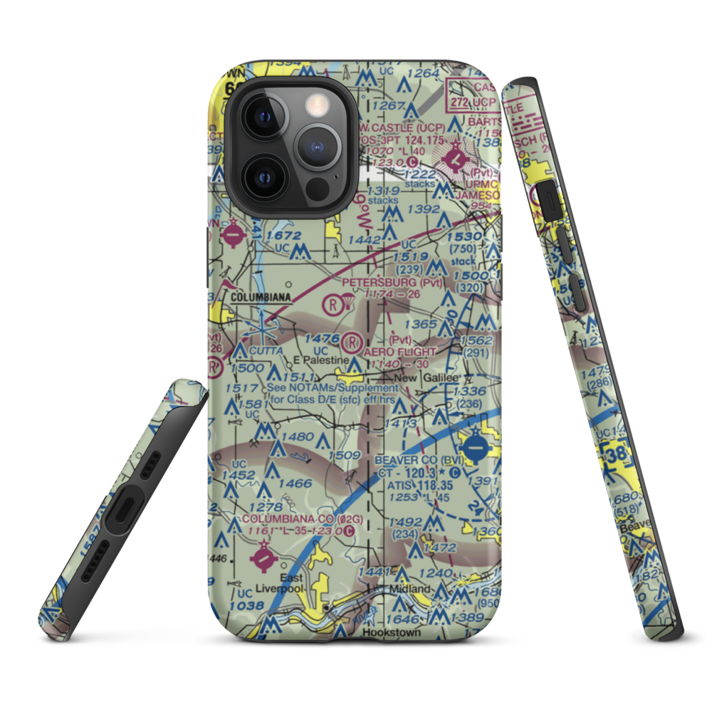 Aero Flight Center Airport (55OI) VFR Sectional  Tough iPhone Case iPhone 12 Pro Max model shown