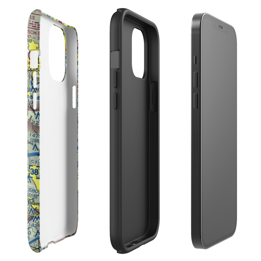 Aero Flight Center Airport (55OI) VFR Sectional  Tough iPhone Case iPhone 12 Pro Max model shown