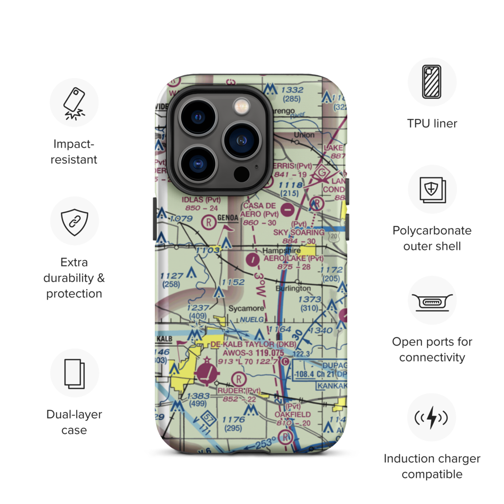 Aero Lake Estates Airport (30IS) VFR Sectional  Tough iPhone Case iPhone 14 Pro model shown