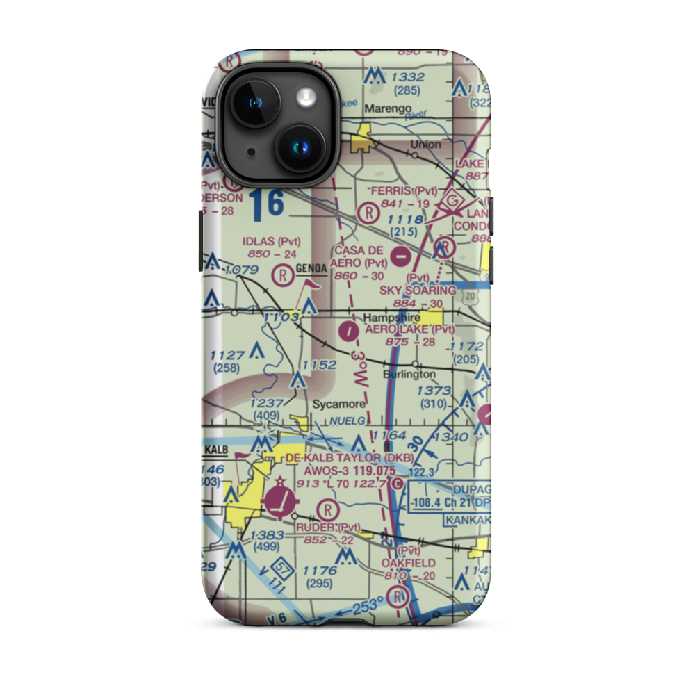Aero Lake Estates Airport (30IS) VFR Sectional  Tough iPhone Case iPhone 15 Plus model shown