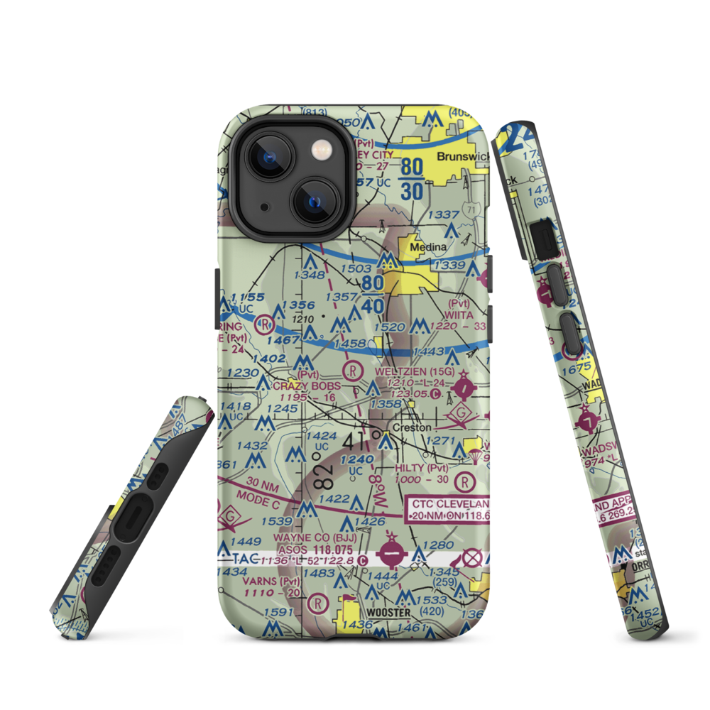 Aero Lake Farm Airport (2OI4) VFR Sectional  Tough iPhone Case iPhone 14 model shown