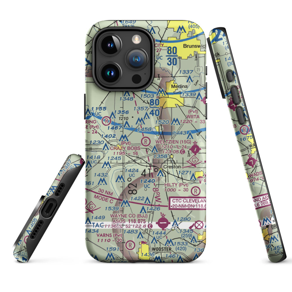 Aero Lake Farm Airport (2OI4) VFR Sectional  Tough iPhone Case iPhone 15 Pro Max model shown