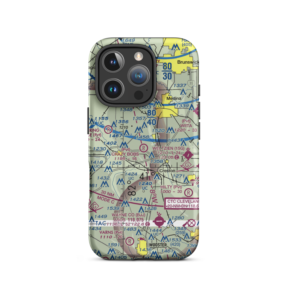 Aero Lake Farm Airport (2OI4) VFR Sectional  Tough iPhone Case iPhone 16 Pro model shown