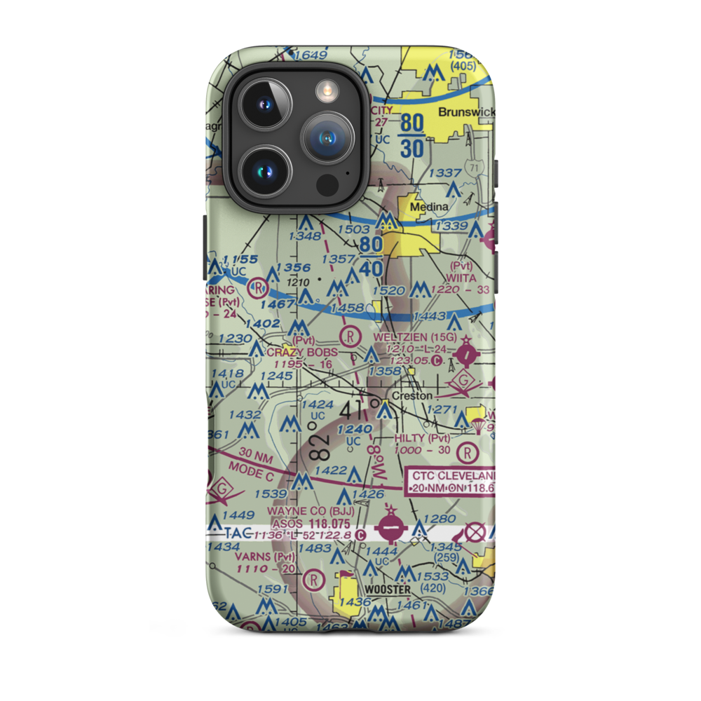 Aero Lake Farm Airport (2OI4) VFR Sectional  Tough iPhone Case iPhone 16 Pro Max model shown