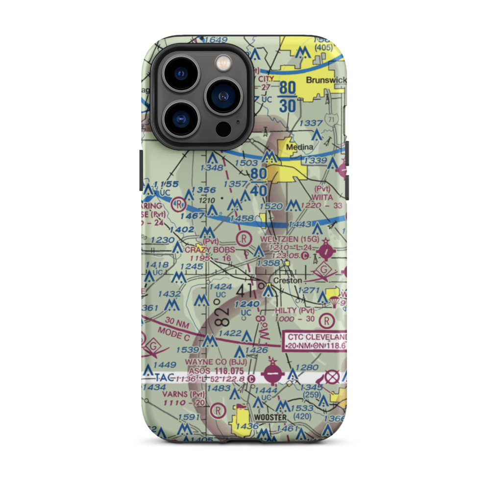 Aero Lake Farm Airport (2OI4) VFR Sectional  Tough iPhone Case iPhone 13 Pro Max model shown