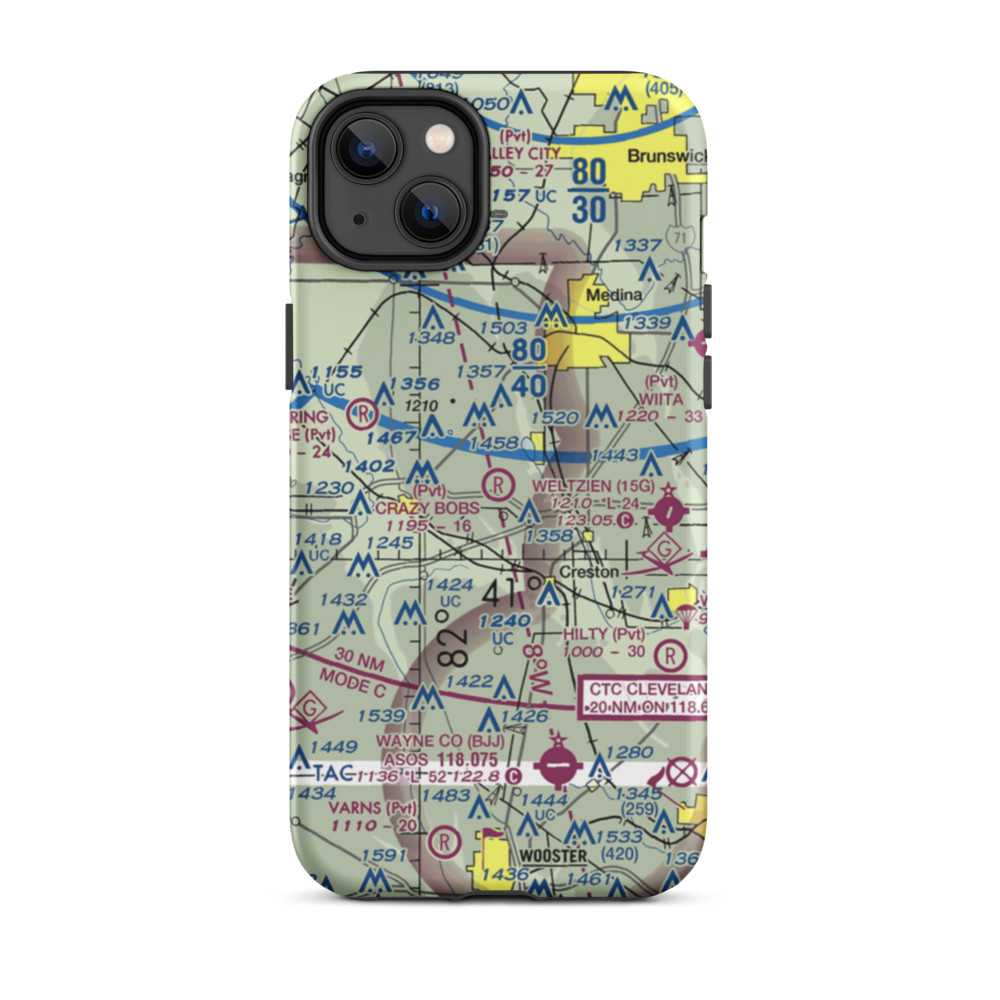 Aero Lake Farm Airport (2OI4) VFR Sectional  Tough iPhone Case iPhone 14 Plus model shown