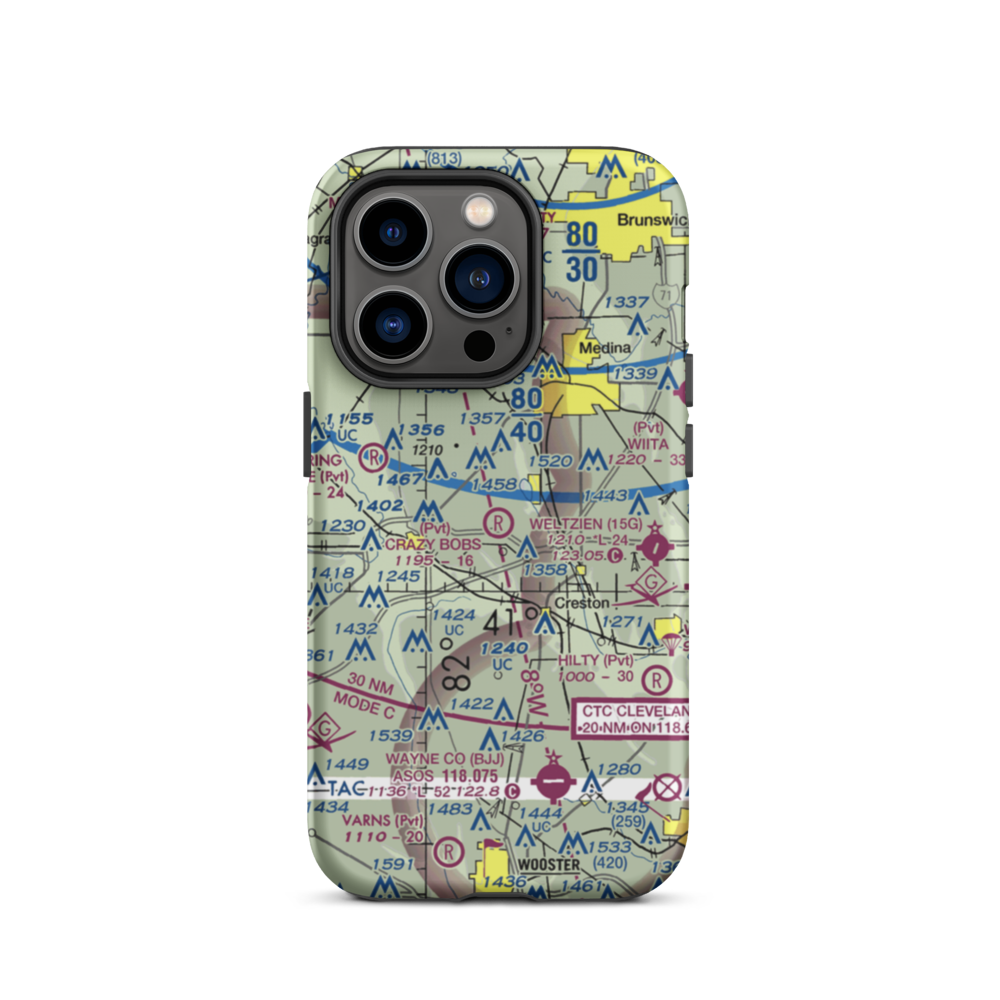 Aero Lake Farm Airport (2OI4) VFR Sectional  Tough iPhone Case iPhone 14 Pro model shown