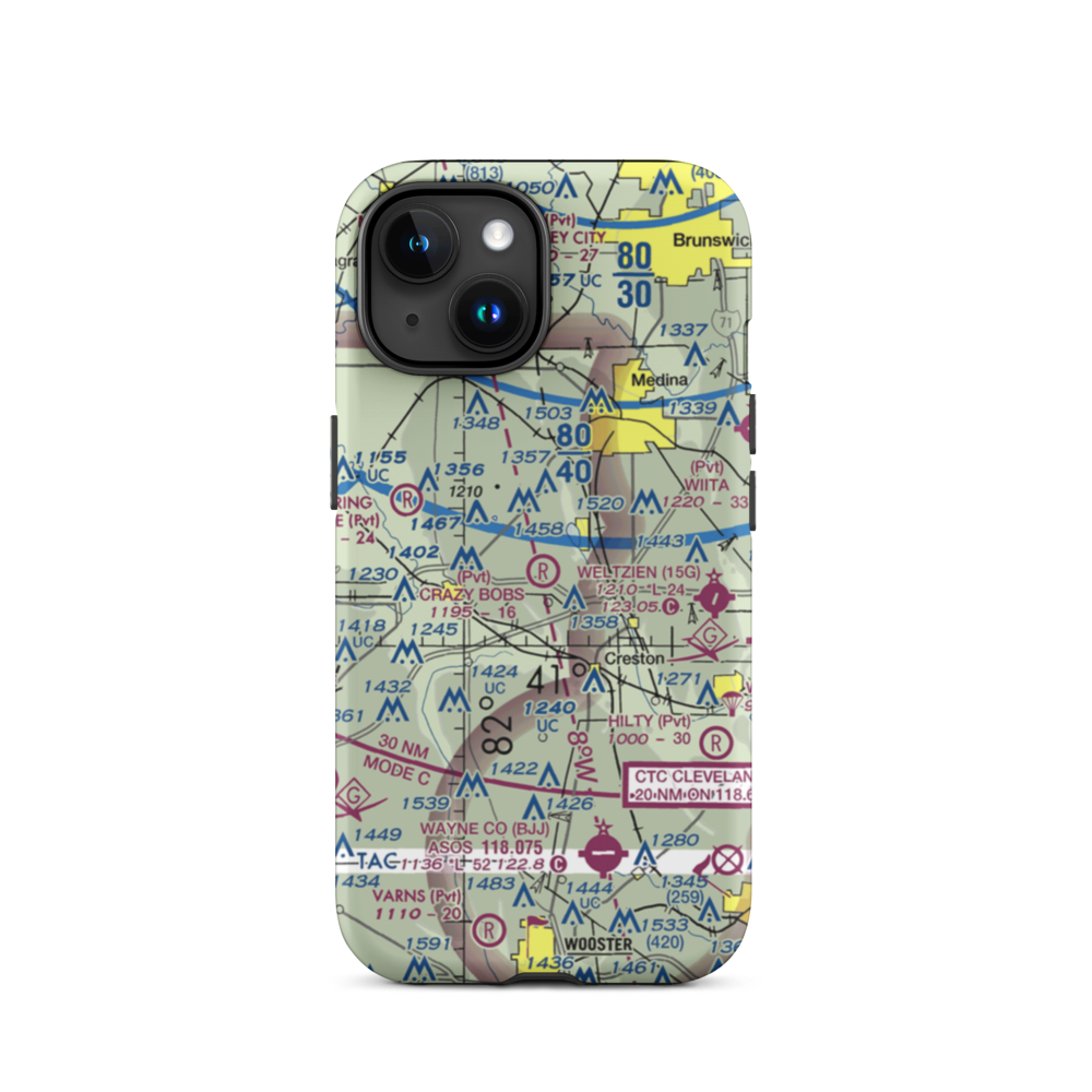 Aero Lake Farm Airport (2OI4) VFR Sectional  Tough iPhone Case iPhone 15 model shown