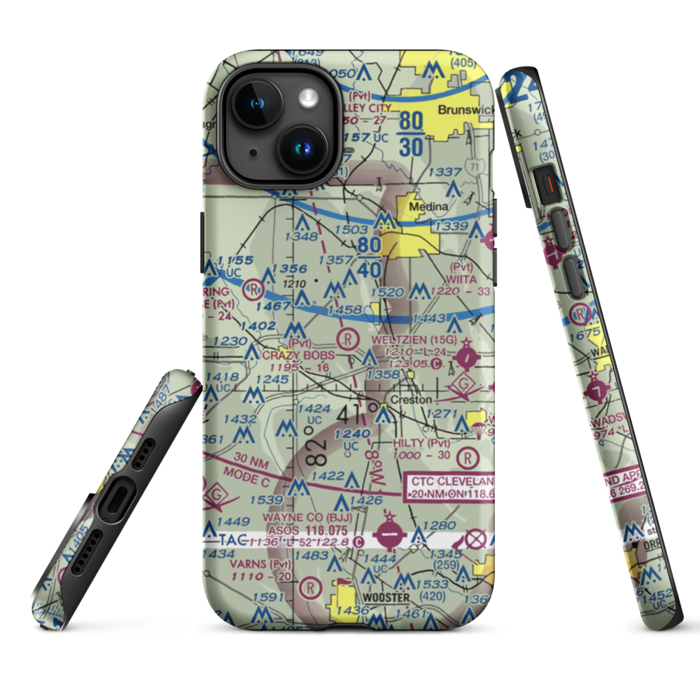 Aero Lake Farm Airport (2OI4) VFR Sectional  Tough iPhone Case iPhone 15 Plus model shown