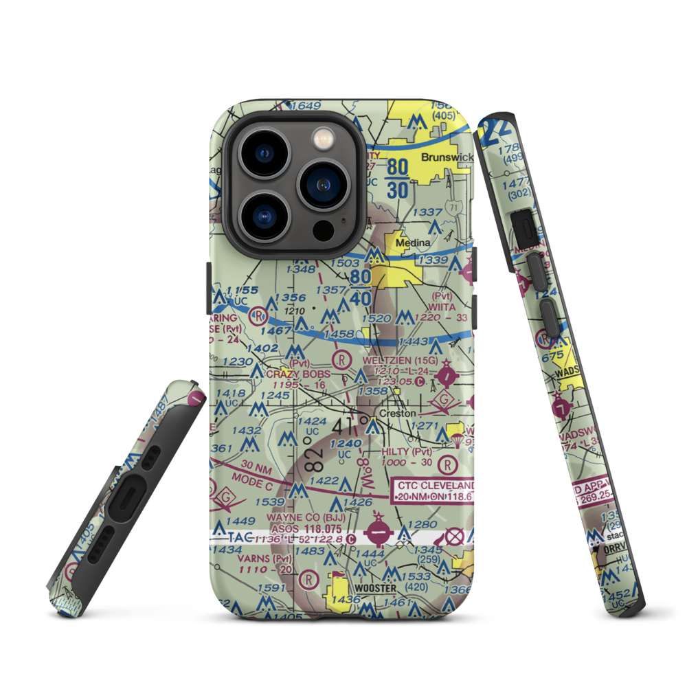 Aero Lake Farm Airport (2OI4) VFR Sectional  Tough iPhone Case iPhone 13 Pro model shown
