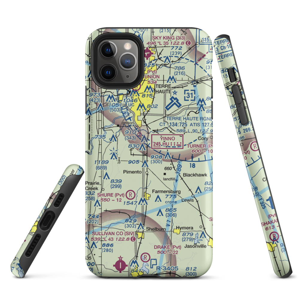 Aero Plaines Airport (5II9) VFR Sectional  Tough iPhone Case iPhone 11 model shown