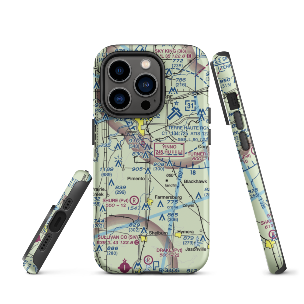 Aero Plaines Airport (5II9) VFR Sectional  Tough iPhone Case iPhone 14 Pro model shown