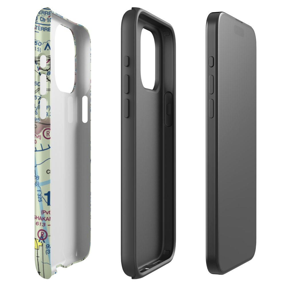 Aero Plaines Airport (5II9) VFR Sectional  Tough iPhone Case iPhone 15 Pro Max model shown