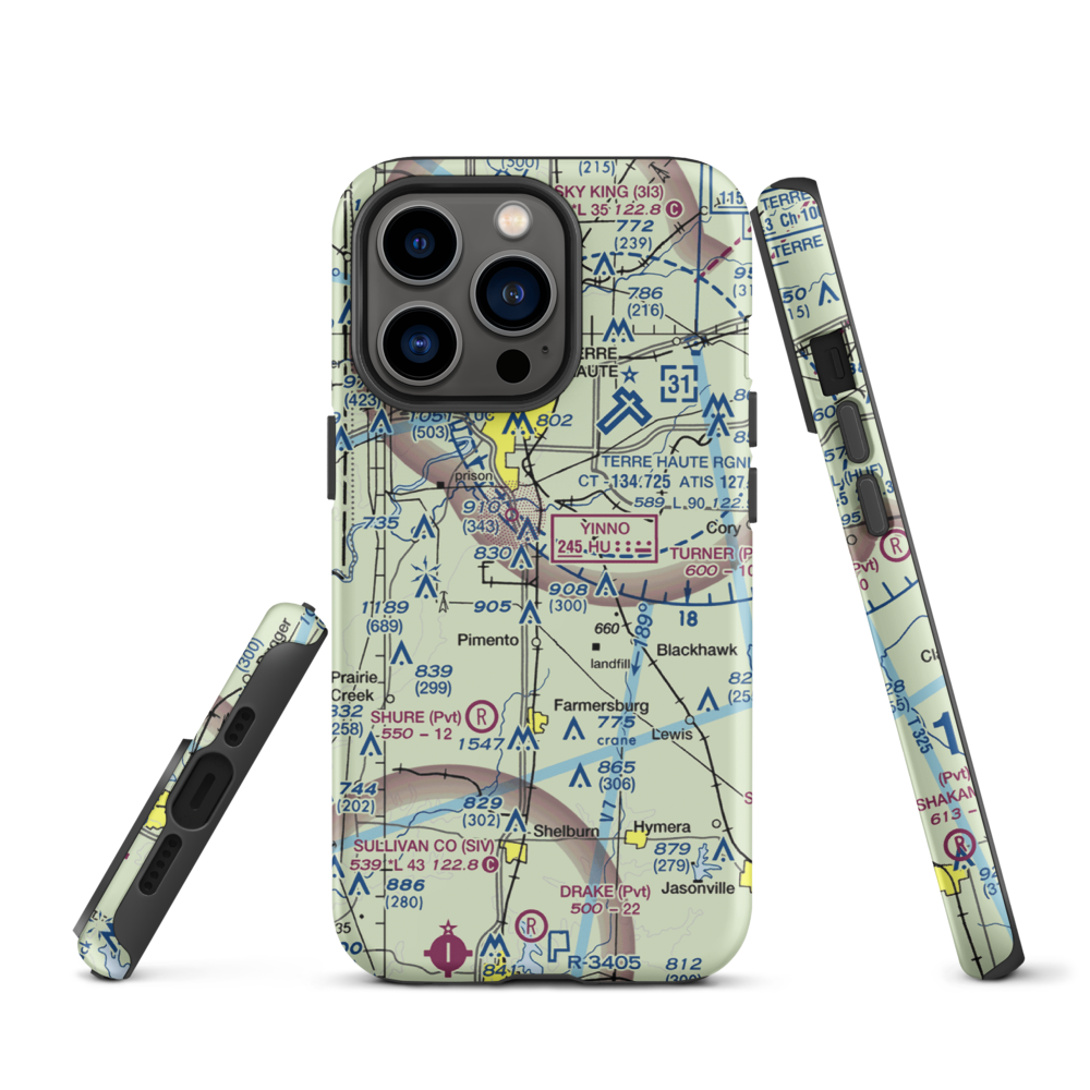 Aero Plaines Airport (5II9) VFR Sectional  Tough iPhone Case iPhone 13 Pro model shown