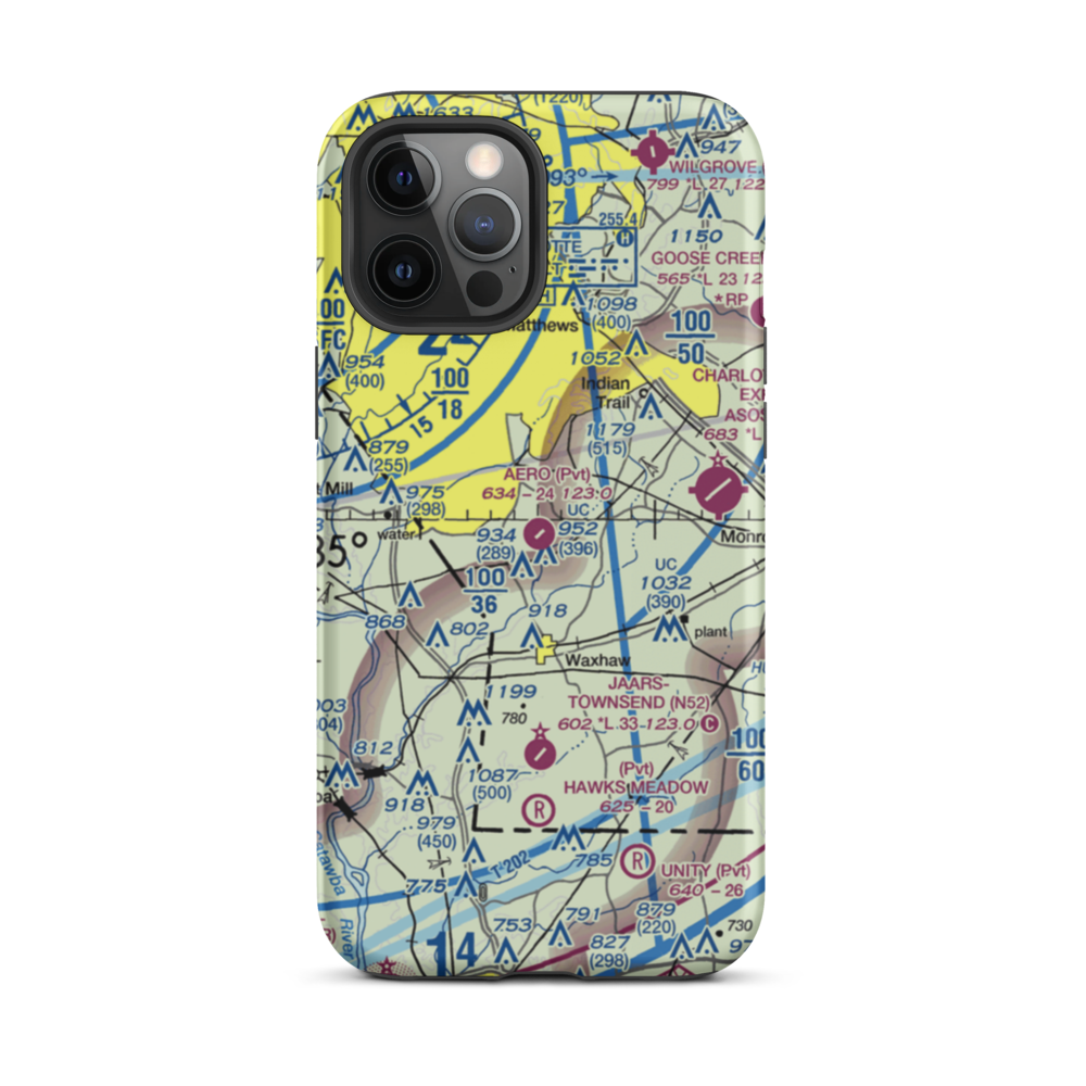 Aero Plantation Airport (NC21) VFR Sectional  Tough iPhone Case iPhone 12 Pro Max model shown