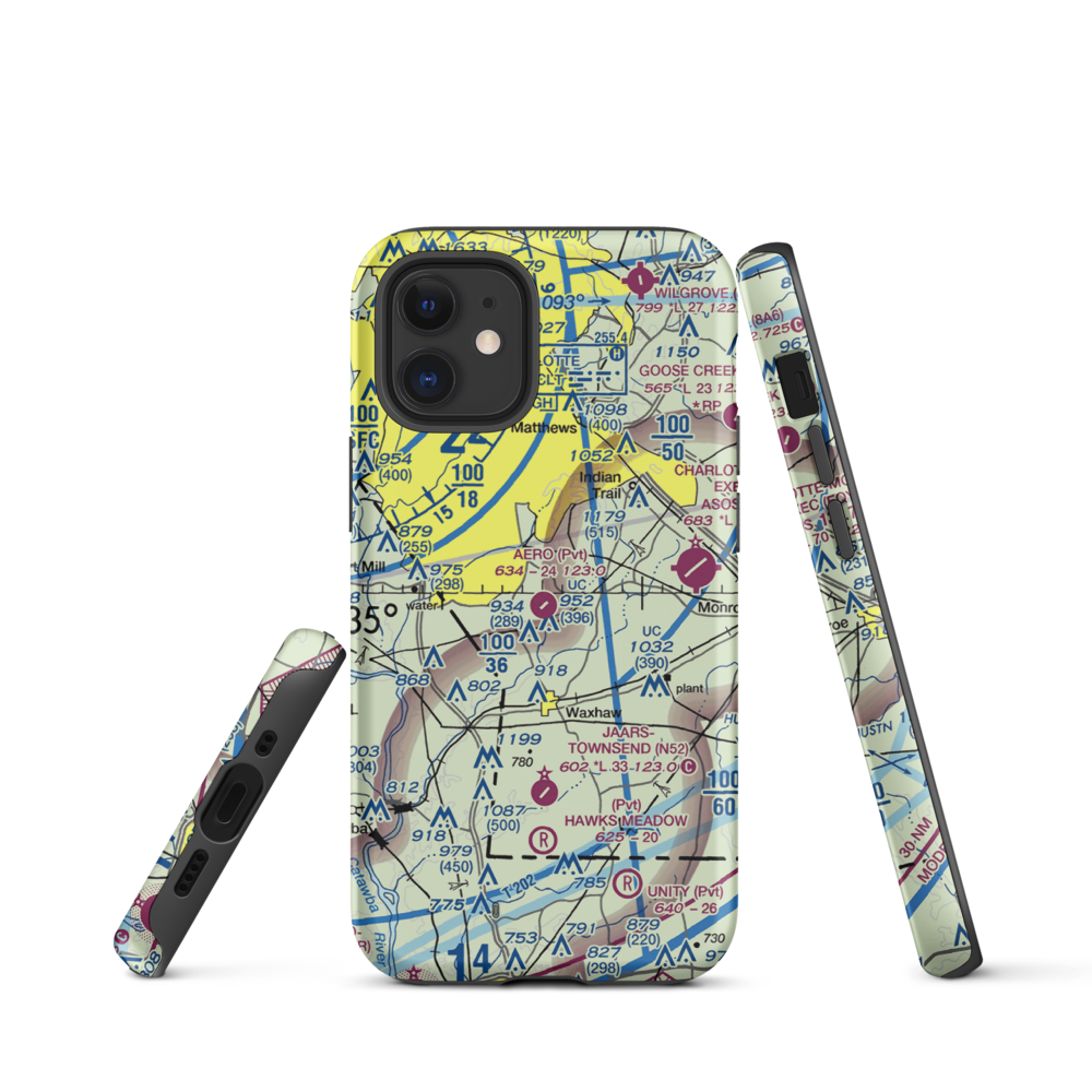 Aero Plantation Airport (NC21) VFR Sectional  Tough iPhone Case iPhone 12 mini model shown