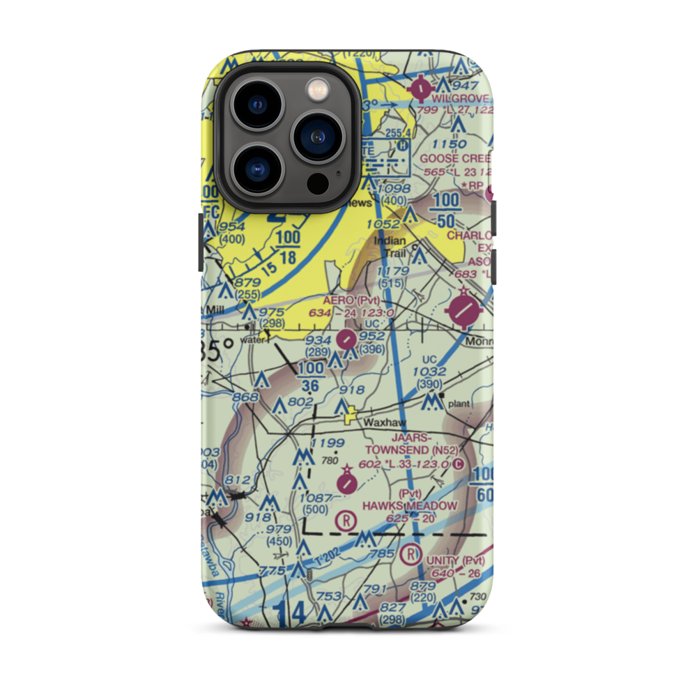 Aero Plantation Airport (NC21) VFR Sectional  Tough iPhone Case iPhone 13 Pro Max model shown