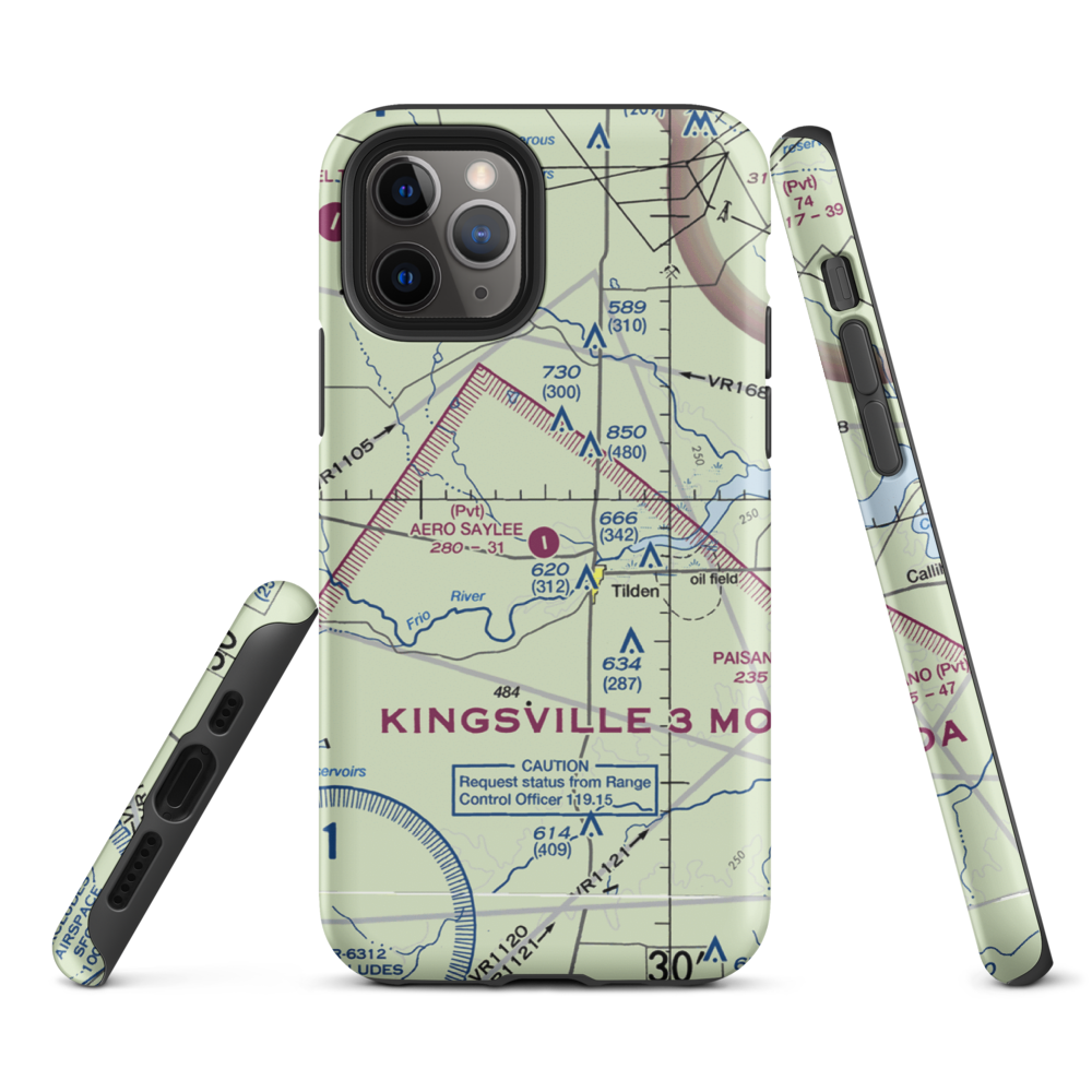 Aero Saylee Airport (43TS) VFR Sectional  Tough iPhone Case iPhone 11 Pro model shown