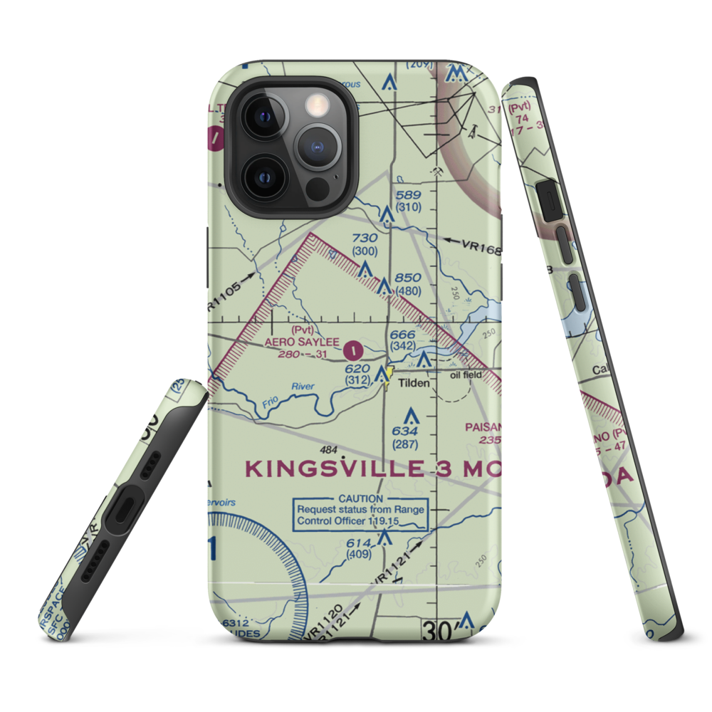 Aero Saylee Airport (43TS) VFR Sectional  Tough iPhone Case iPhone 12 Pro Max model shown