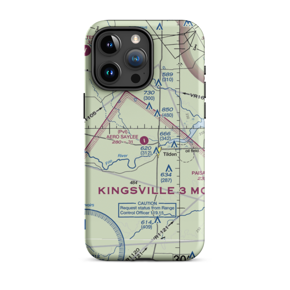 Aero Saylee Airport (43TS) VFR Sectional  Tough iPhone Case iPhone 15 Pro Max model shown